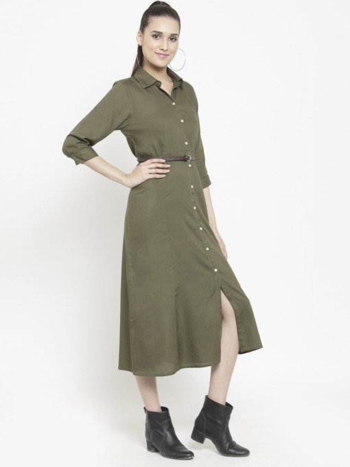 olive green tshirt dress